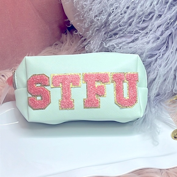 STFU Varsity Letter Makeup Bag - Picture 1 of 10